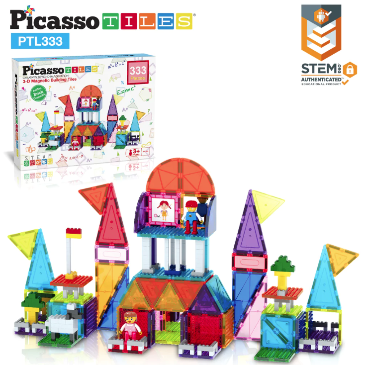 Picasso Tiles SEGLAR + KUBBAR - 333 stk