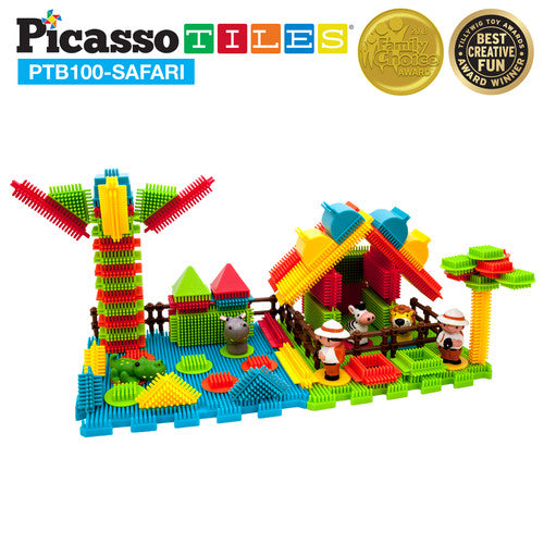 Picasso Tiles - SAFARI KUBBASETT 100 stk.