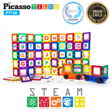 Picasso Tiles LÚXUS segulkubbar - 136 stk (66 seglar).